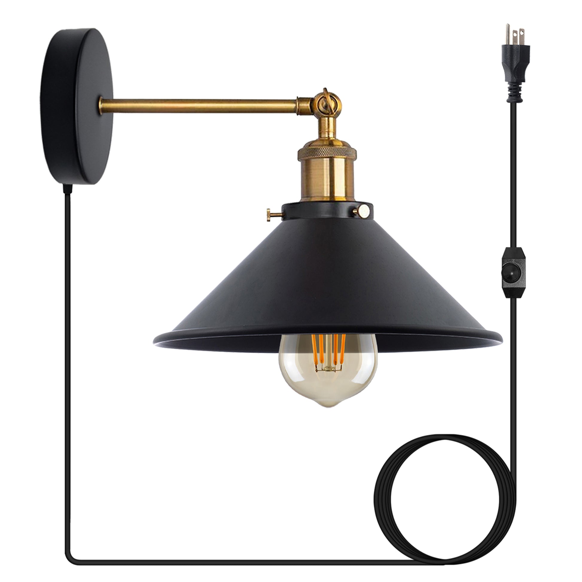 Black Plug-in Wall Light Sconces with Dimmer Switch.JPG