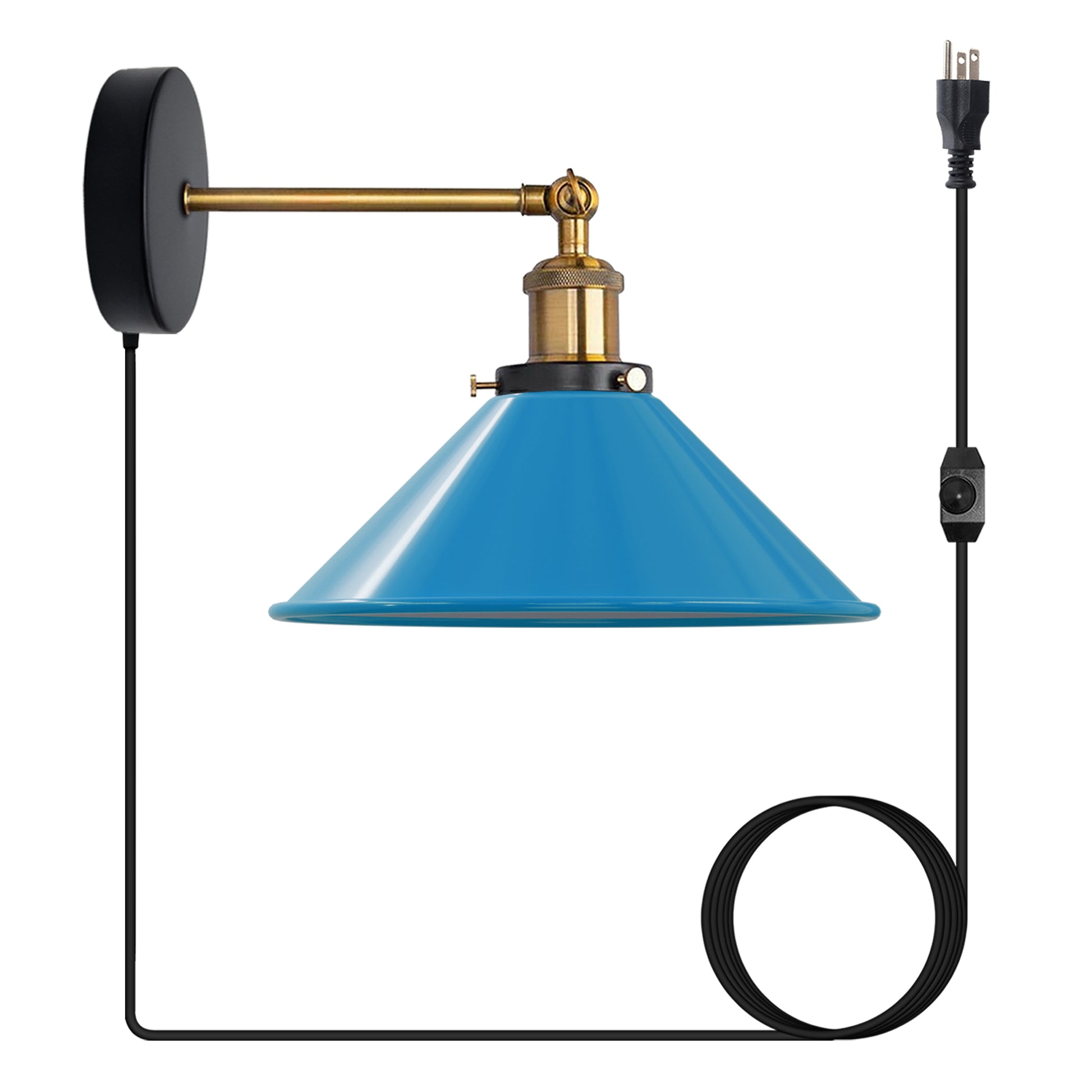 Blue Plug-in Wall Light Sconces with Dimmer Switch.JPG