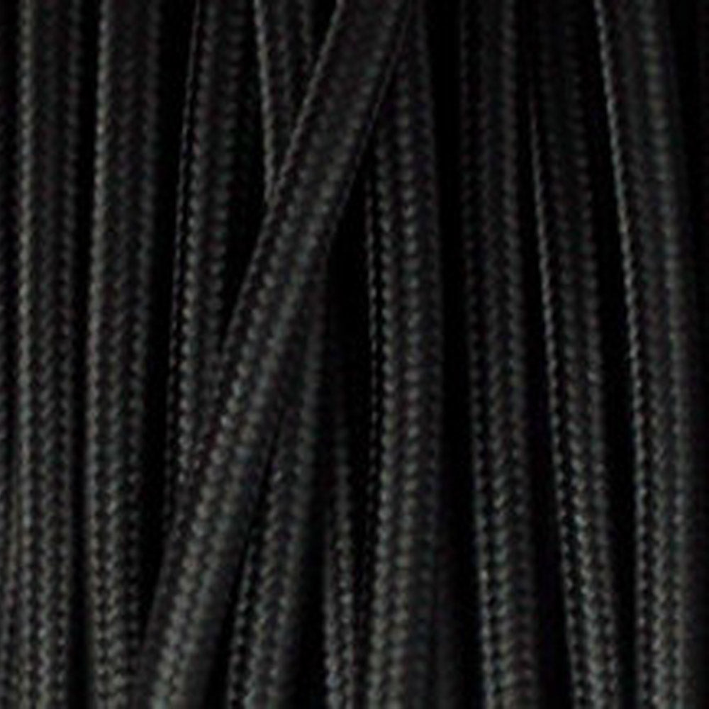 3-Core Electrical Round Cable with Black Color fabric finish