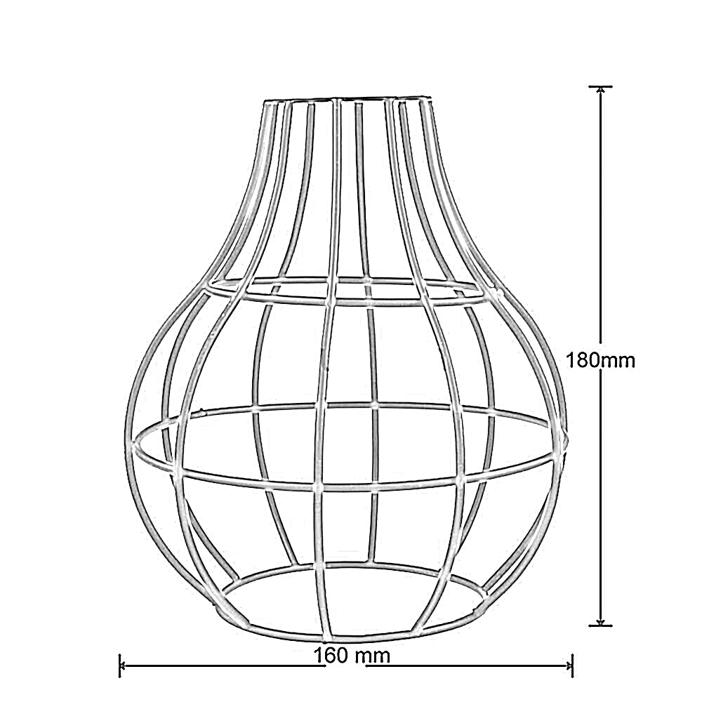 Industrial Vase Shape Metal Wire Cage Lampshade 
