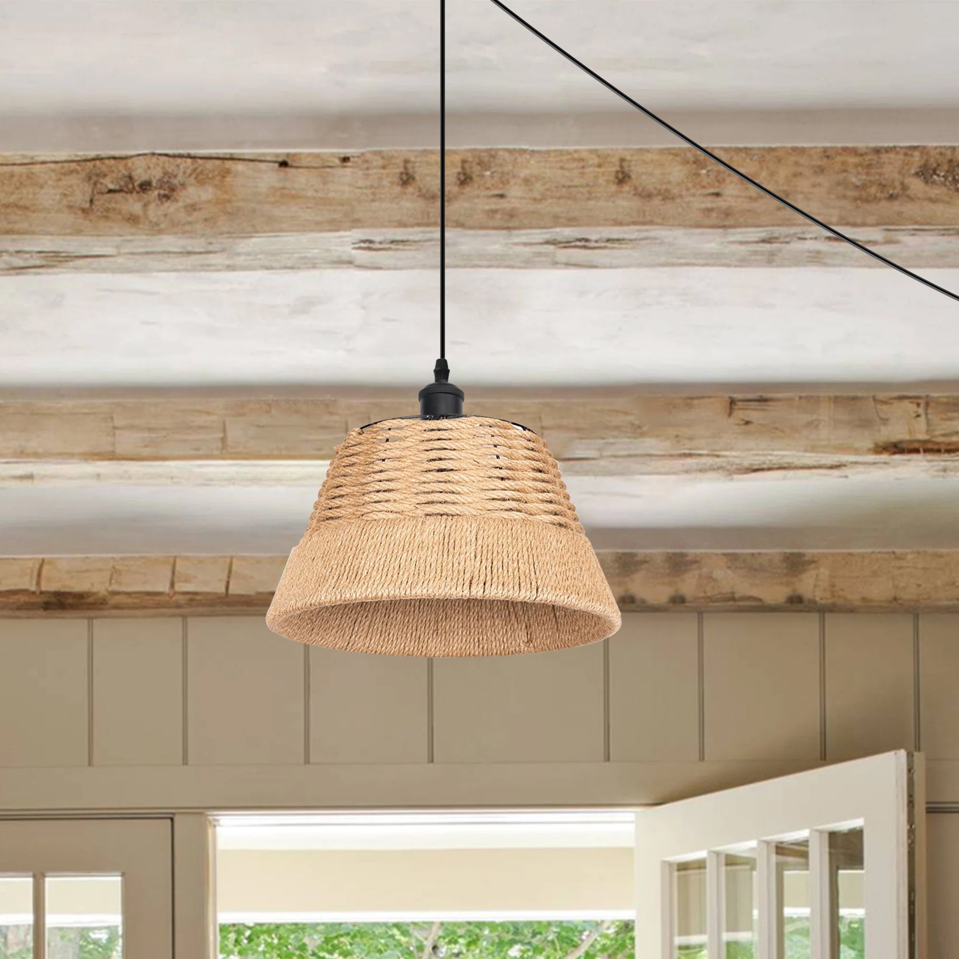 Vintage Industrial  Plug-in Pendant Hanging lampshade