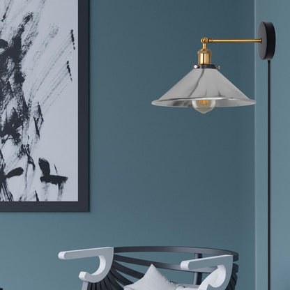 Chrome plug in wall light with dimmer switch for living room.JPG