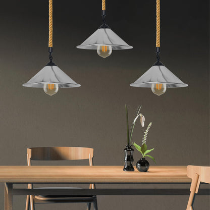 rope pendant chrome lamp shade