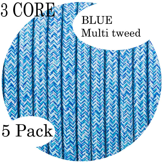 Fabric 0.75mm 3 Core Round Electrical Cable