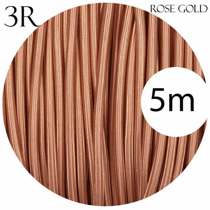 3 Core Flex Fabric Round Electrical Cable Rose Gold