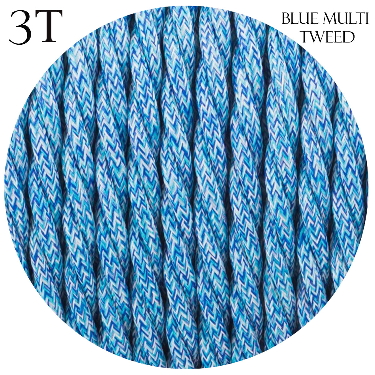 Fabric Electrical Cable 3 Core Twisted
