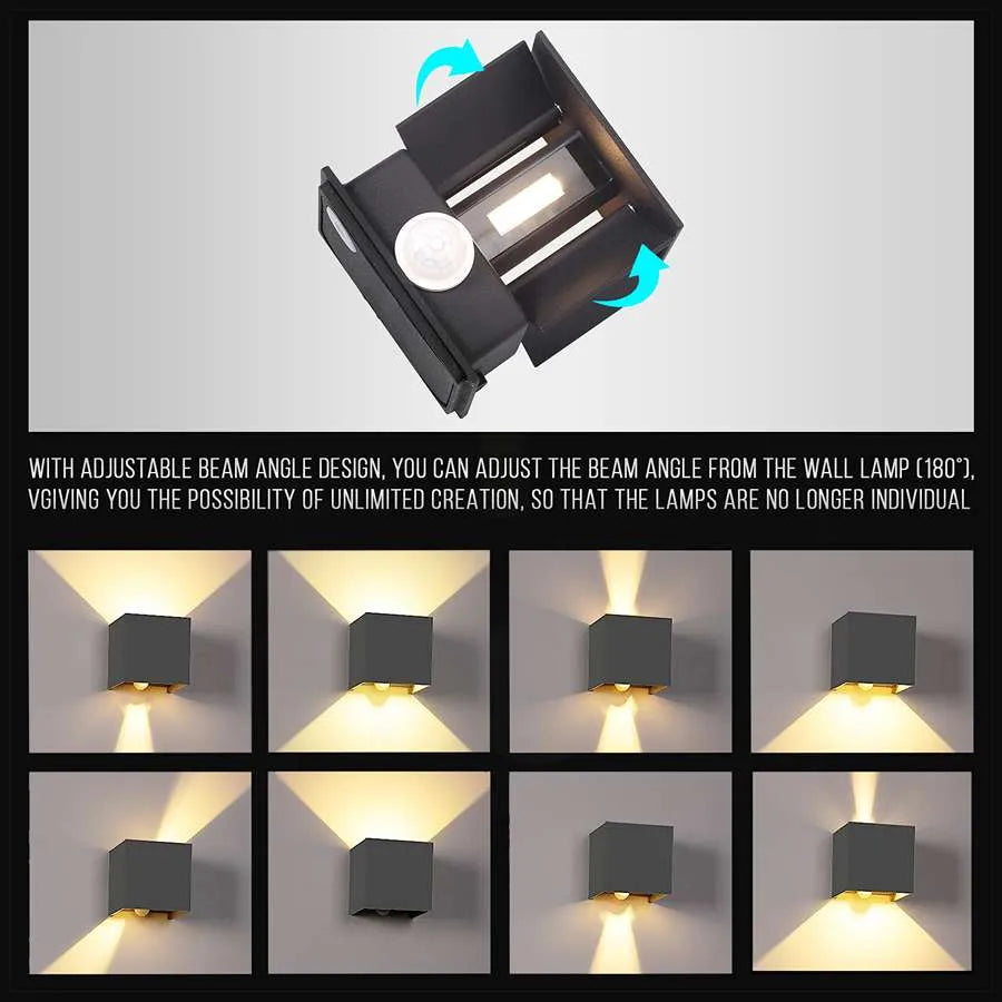 Energy saving LED outdoor wall light with motion sensor waterproof
