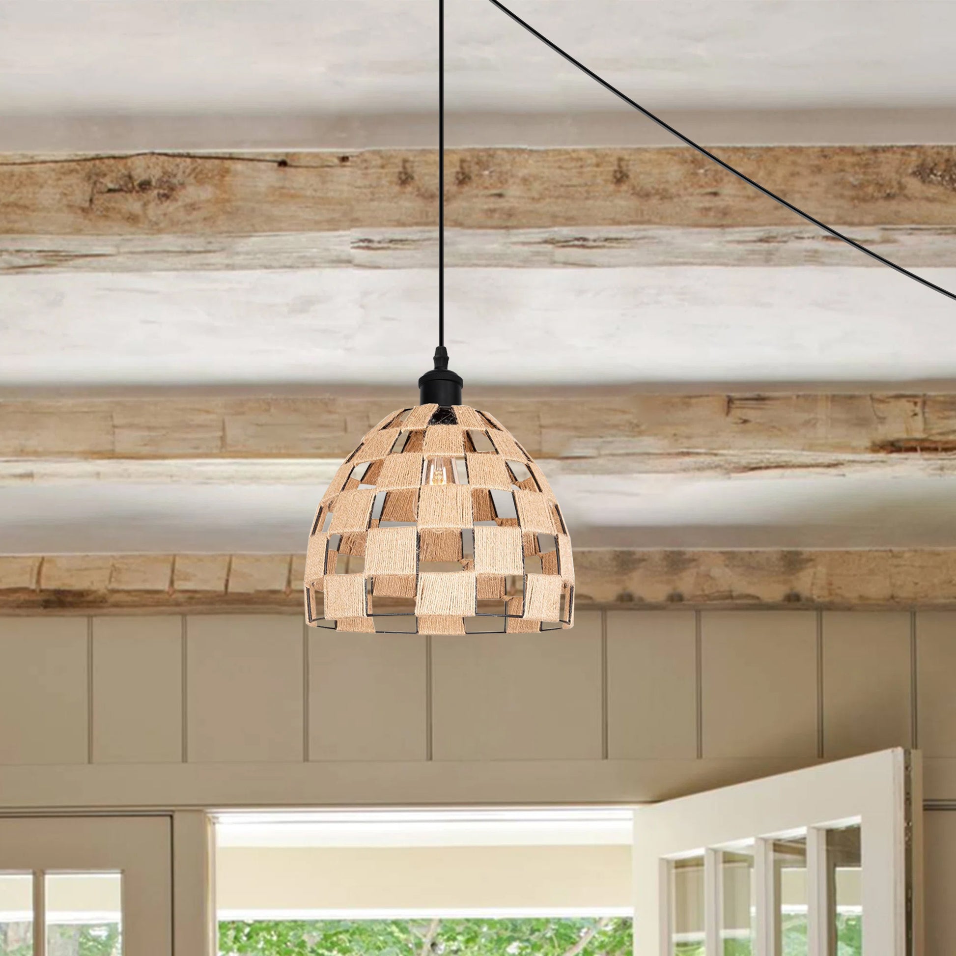 Vintage Industrial  Plug-in Pendant Hanging lampshade