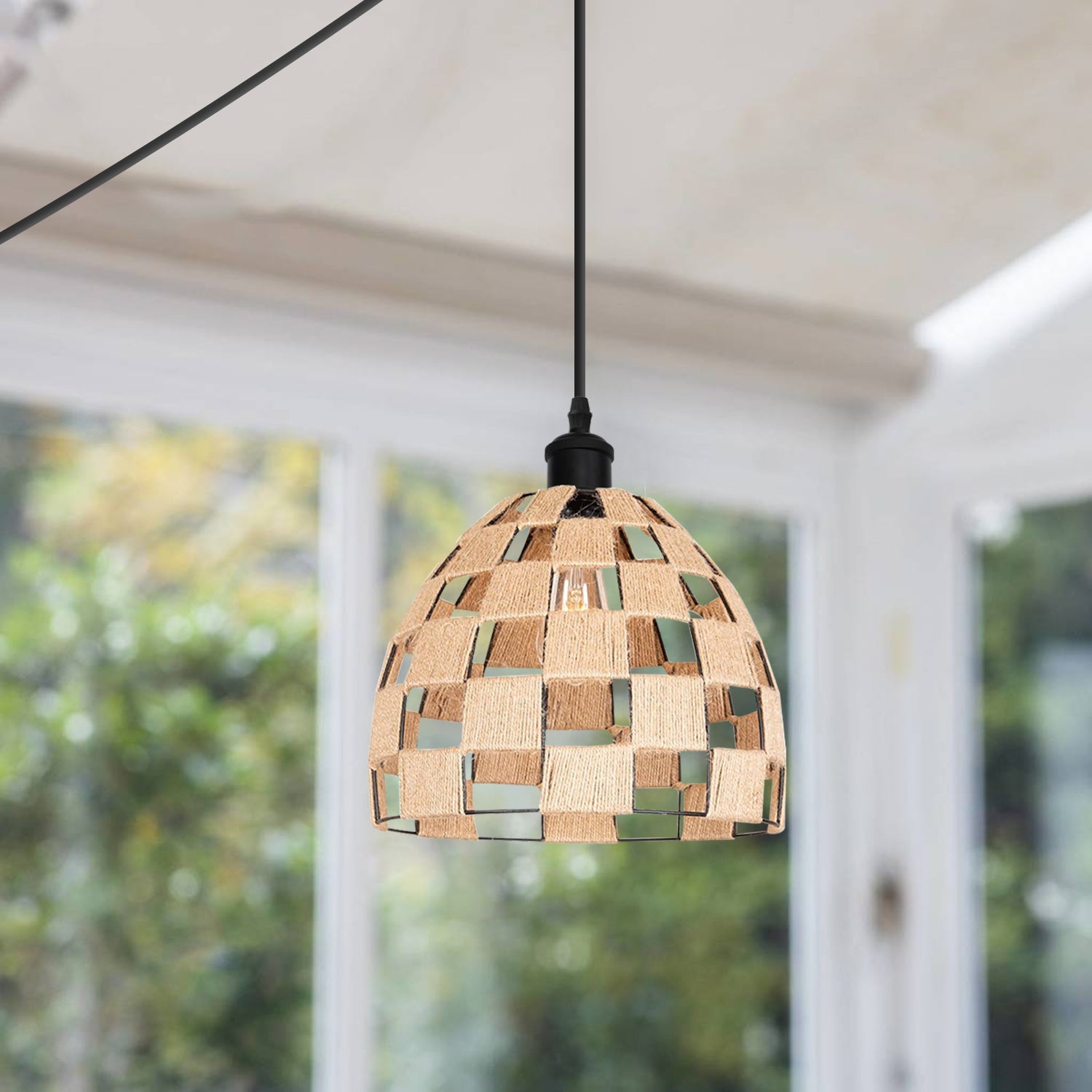 Vintage Industrial  Plug-in Pendant Hanging lampshade