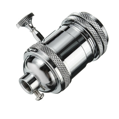 Vintage Metal Bulb Socket Lamp Holder With Switch And Screw