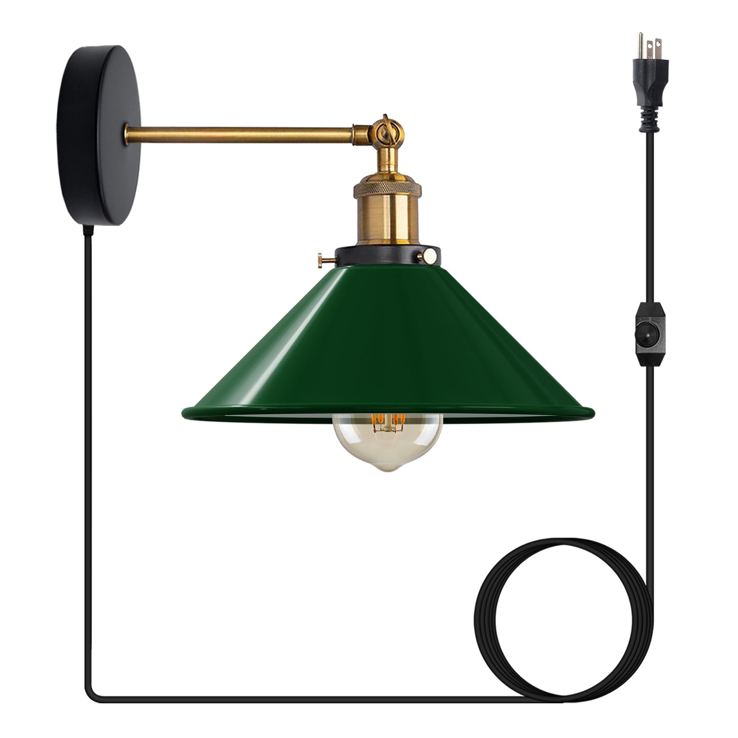Green Plug-in Wall Light Sconces with Dimmer Switch.JPG