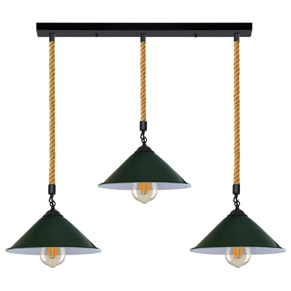 hanging light fixture - Green lamp shade