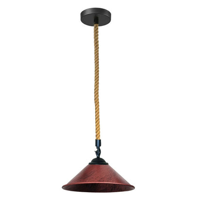 Rustic Red Metal hemp pendant light
