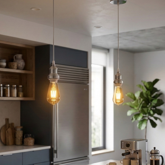 Modern kitchen with island, appliances, and decor