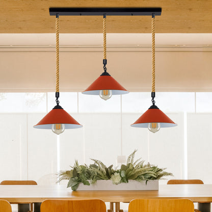 Orange lamp shade pendants