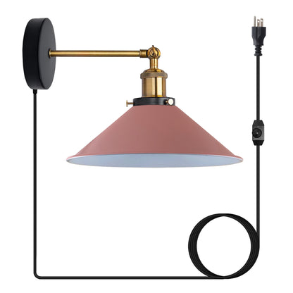 Rose gold plug in wall light with dimmer switch.JPG