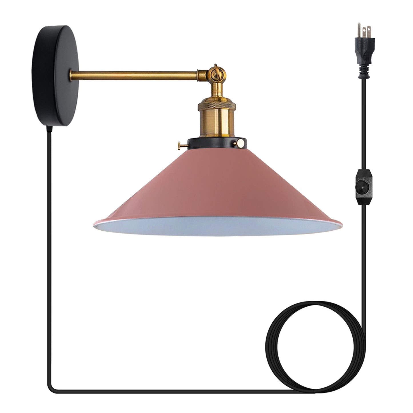 rose gold plug in wall light with dimmer switch.JPG