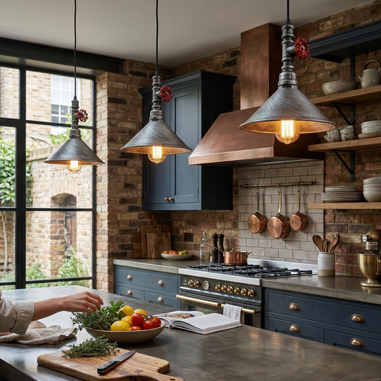 Steampunk Pendant Light | Industrial Pipe Hanging Lamp ~1161