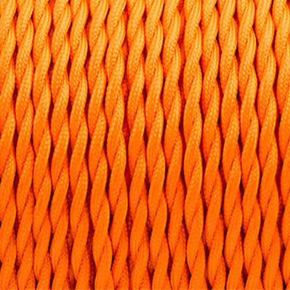 18 Gauge 3 Conductor Twisted Cloth Covered Wire Braided Light Cord Orange