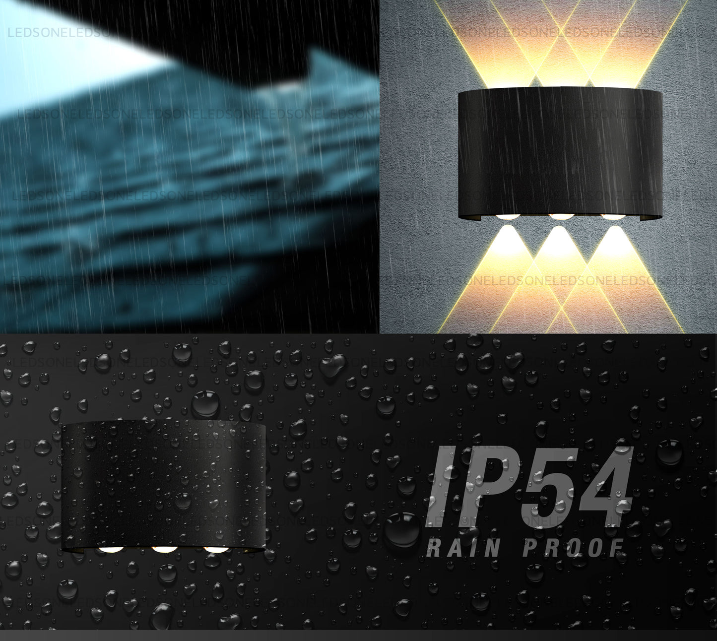 3 Way LED Light Wall Light Indoor Outdoor Highlighter Waterproof IP54~1615
