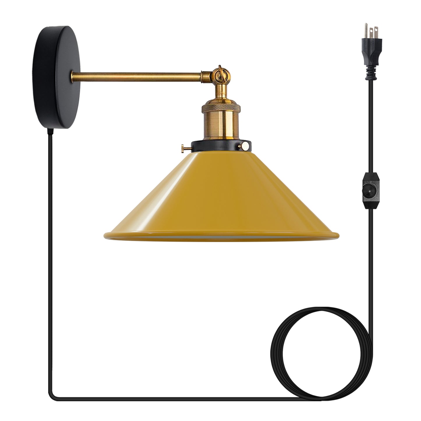 yellow  Plug-in Wall Light Sconces with Dimmer Switch.JPG