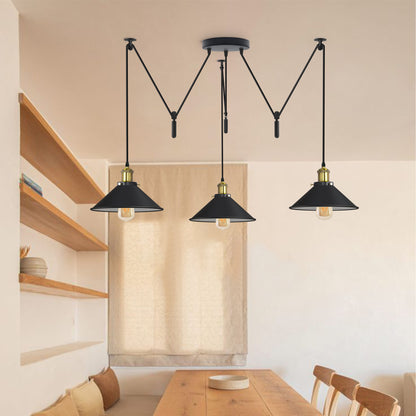 black 3 pendant light with adjustable for dining room.JPG