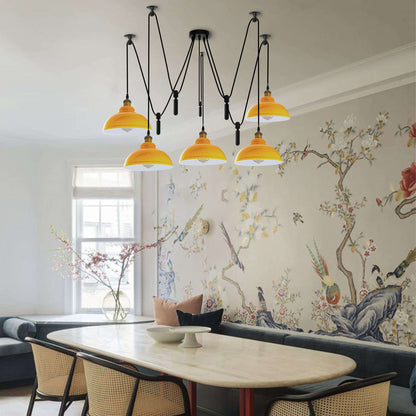 5 head ceiling pendant light yellow- Application image