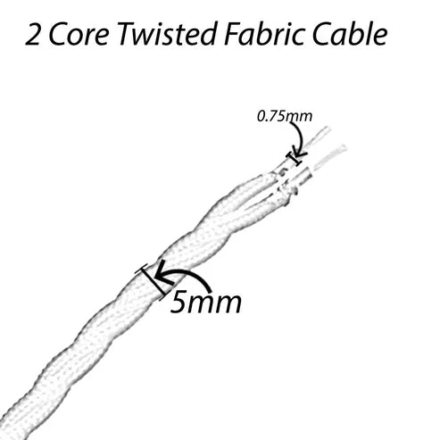 2 Core Twisted Italian Braided Cable, Electrical Fabric Flexible