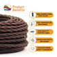 Flexible Cable 3 Core Twisted Fabric Black ~ 2072