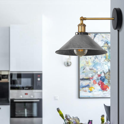 Brushed silver plug in wall light with dimmer switch for living room.JPG