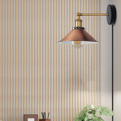 copper  plug in wall light with dimmer switch for study room.JPG