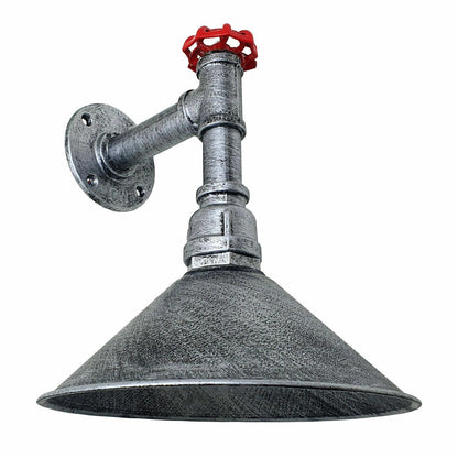 Brushed Silver Water Pipe  Cone  Wall Sconce Light.JPG