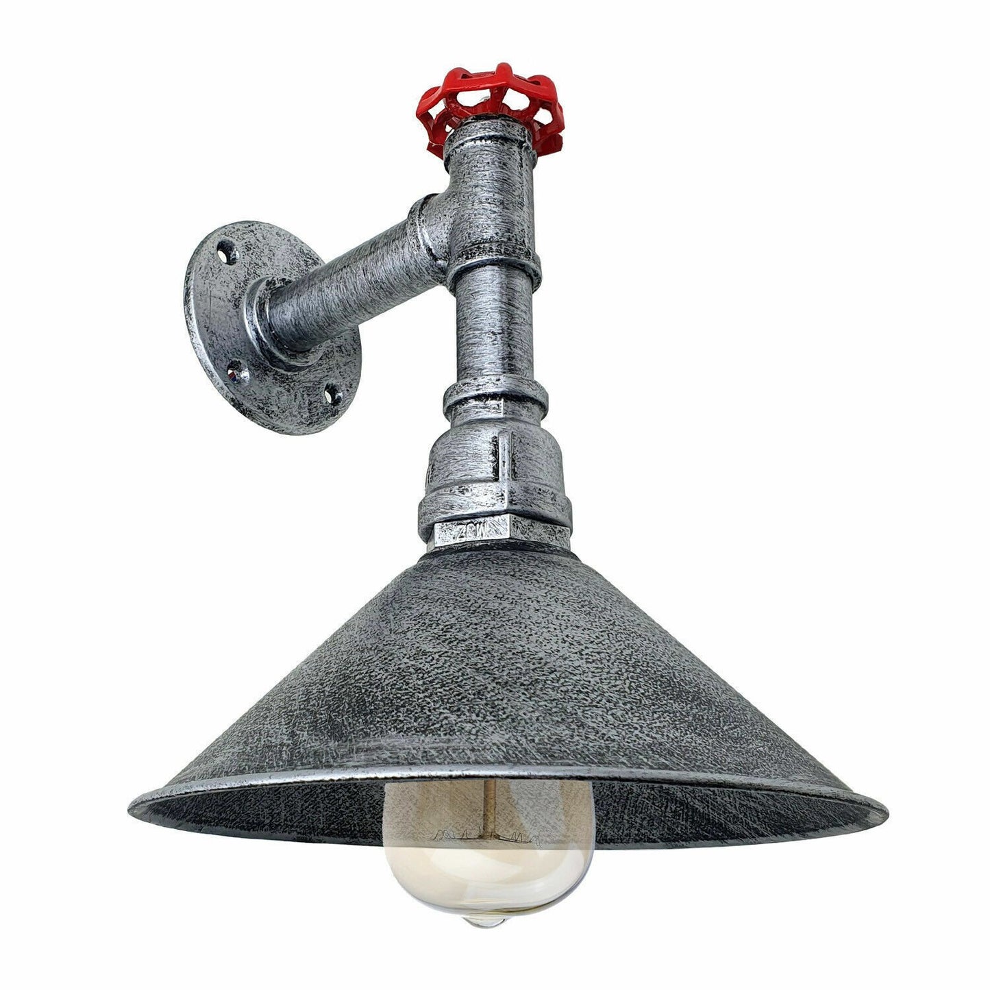 Brushed Silver Water Pipe  Cone  Wall Sconce Light.JPG