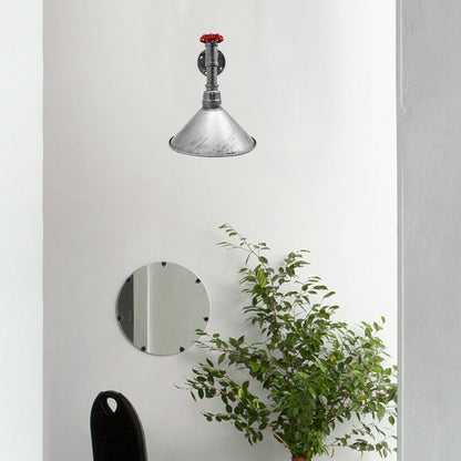 Brushed Brass Water Pipe  Cone  Wall Sconce Light for hall way.JPG