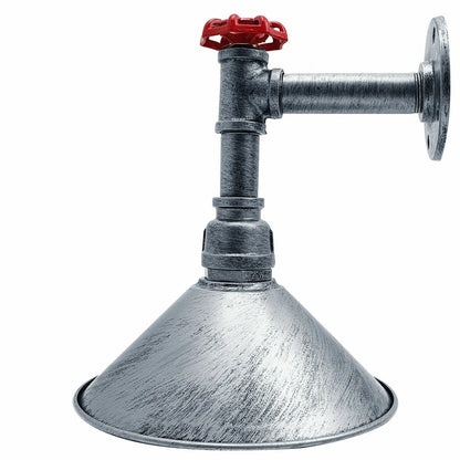 Brushed Silver Water Pipe  Cone  Wall Sconce Light.JPG