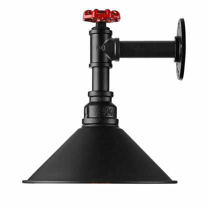Black Water Pipe  Cone  Wall Sconce Light.JPG
