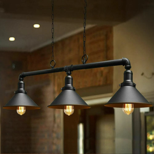 Black 3-way pipe hanging pendant light for restaurant.JPG