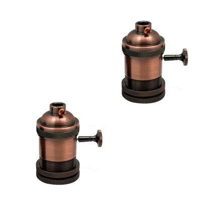 Vintage Metal Bulb Socket Lamp Holder With Switch And Screw