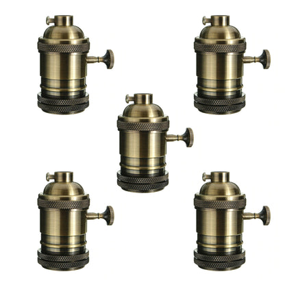 Metal Bulb Socket Lamp Holder with Switch and Ring Lampshades addable Screw