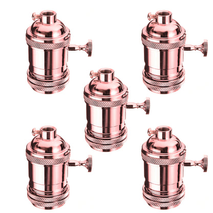  Lamp Holder with Switch and Ring Lampshades addable Screw