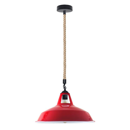 Vintage Ceiling Pendant Light Industrial Metal Hemp Rope LED Hanging Retro Lamp ~1887