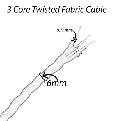 3 Core Twisted Burgundy Cloth Covered Electrical Cable ~ 2160