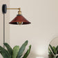 Rustic Red plug in wall light with dimmer switch for bed room.JPG