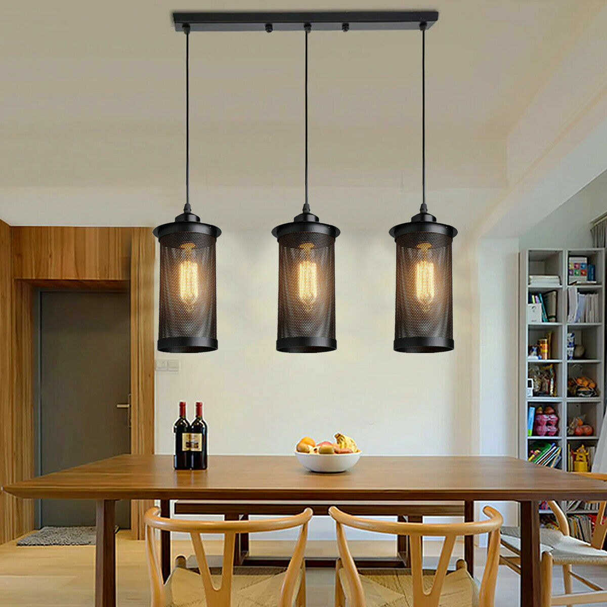 3-Head Barrel Cage hanging Pendant Light | relicelectrical.ca