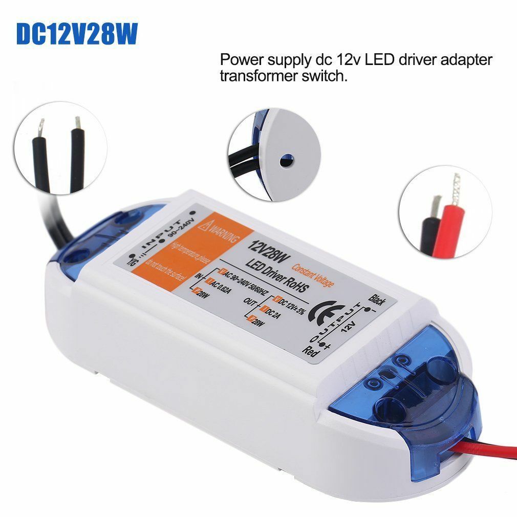 28W 2Amp Compact LED Driver AC 230V to DC12V Power Supply Transformer~1001