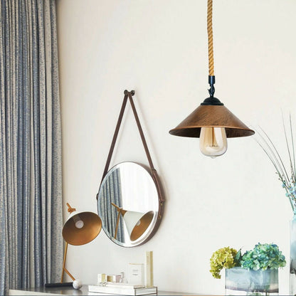 Brushed Copper Metal hemp pendant light - Application image
