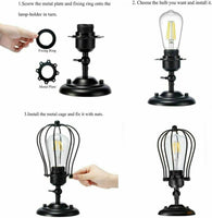 Wall Lamp Industrial Cage Wall Sconce Home Bedroom Bedside Farmhouse~1164
