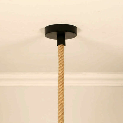  Retro Metal Hemp Rope Umbrella-Shape Pendant Light