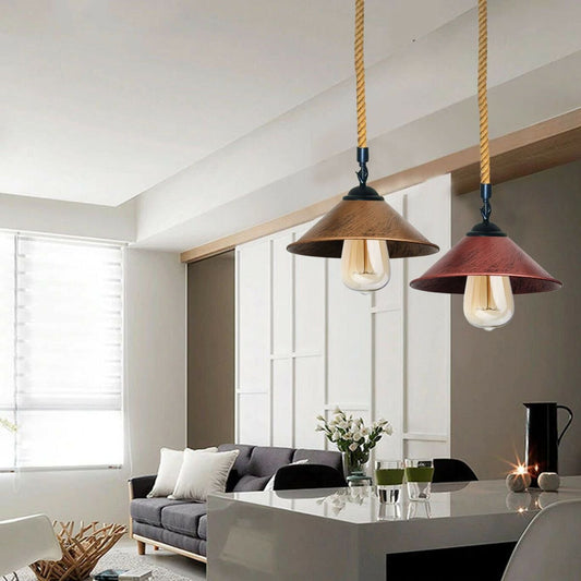 Metal hemp pendant light for living room