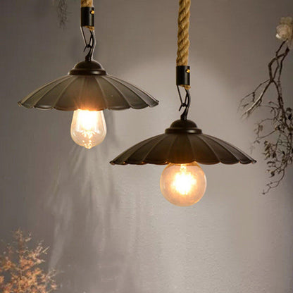 umbrella-shape Pendant Light with rope.JPG